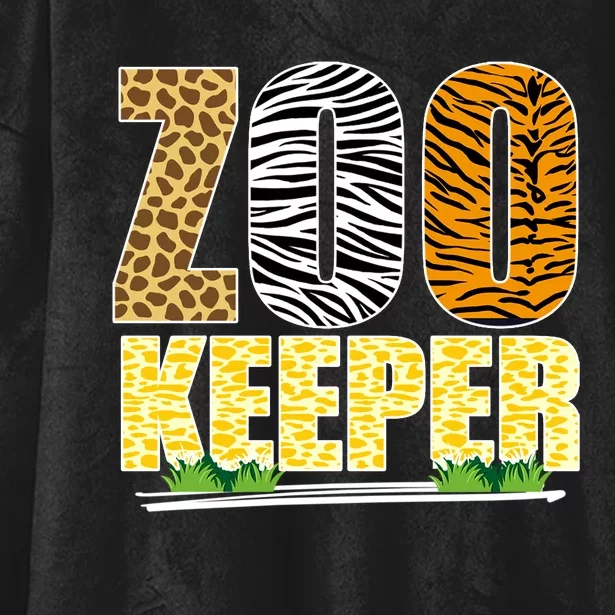 African Animals Zebra Giraffe Zookeeper Zoo Keeper Hooded Wearable Blanket