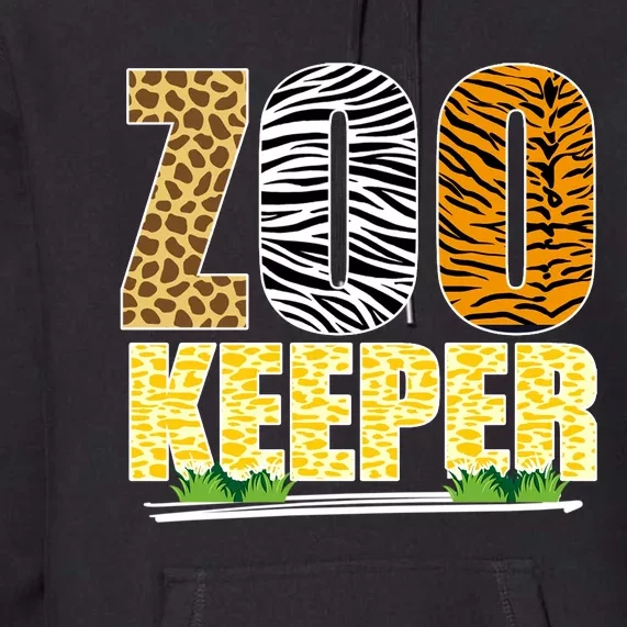 African Animals Zebra Giraffe Zookeeper Zoo Keeper Premium Hoodie