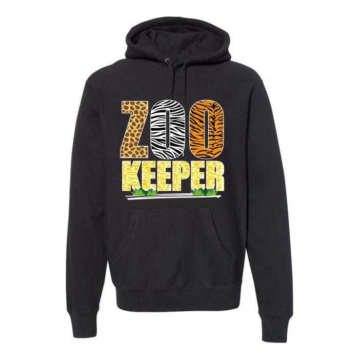 African Animals Zebra Giraffe Zookeeper Zoo Keeper Premium Hoodie