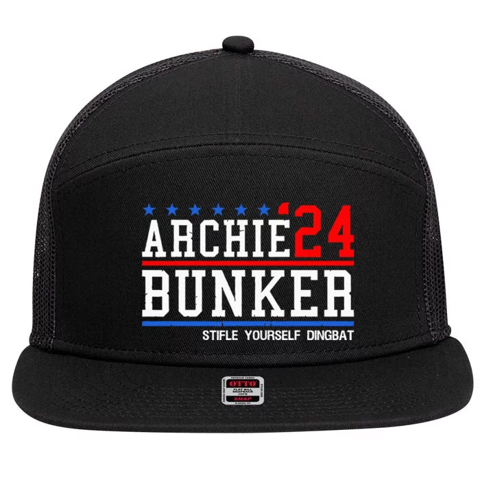 Archie Bunker 24 For President 2024 7 Panel Mesh Trucker Snapback Hat