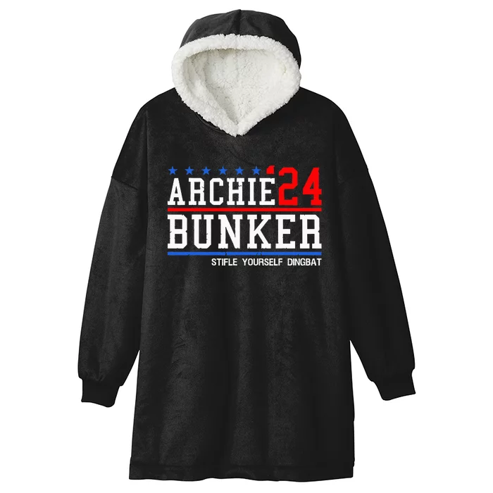 Archie Bunker 24 For President 2024 Hooded Wearable Blanket