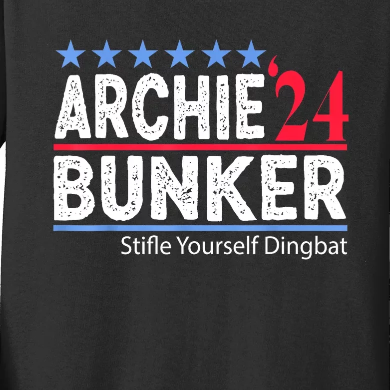 Archie Bunker 24 For President 2024 Kids Long Sleeve Shirt