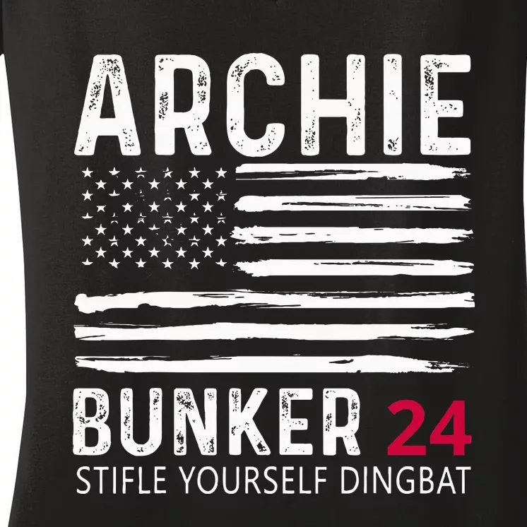 Archie Bunker 24. Stifle Yourself Dingbat Women's V-Neck T-Shirt