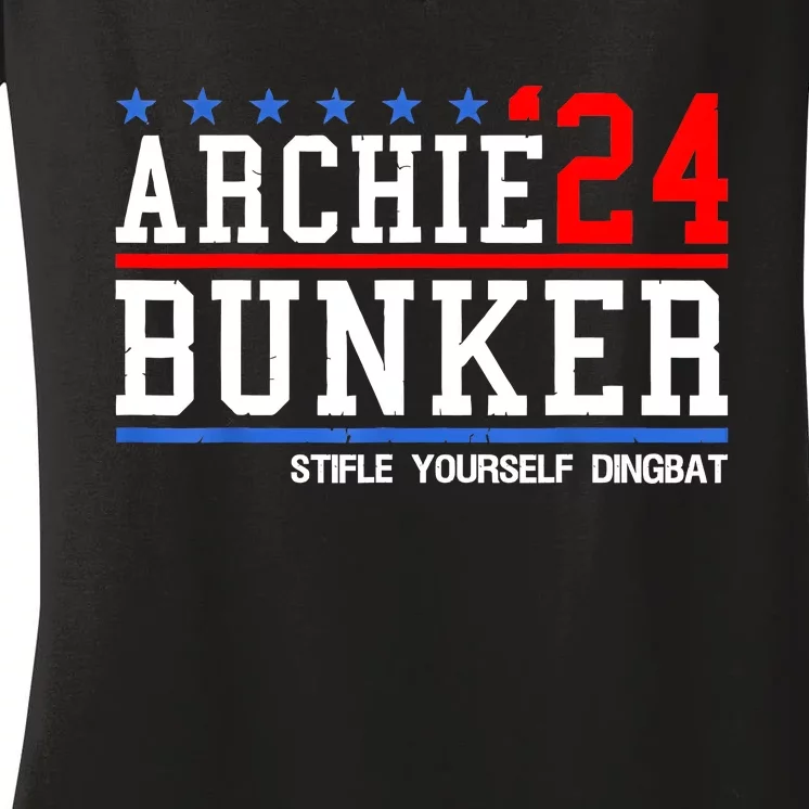 Archie Bunker 24 For President 2024 Women's V-Neck T-Shirt