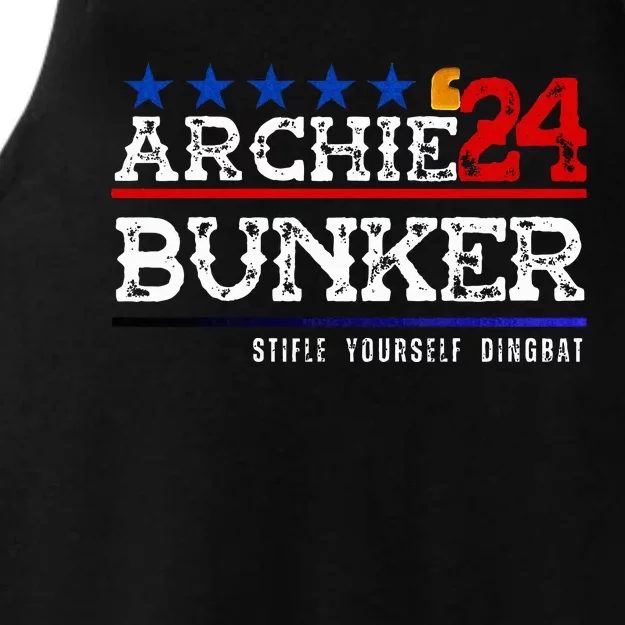 Archie Bunker 24 For President 2024 Ladies Tri-Blend Wicking Tank