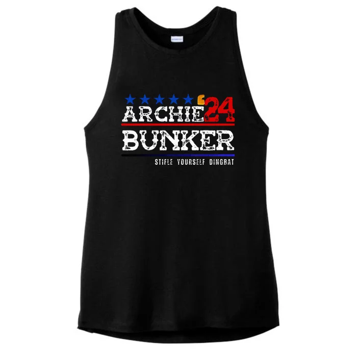 Archie Bunker 24 For President 2024 Ladies Tri-Blend Wicking Tank