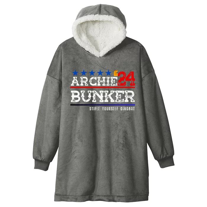 Archie Bunker 24 For President 2024 Hooded Wearable Blanket