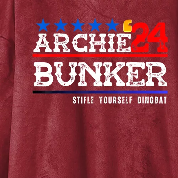 Archie Bunker 24 For President 2024 Hooded Wearable Blanket