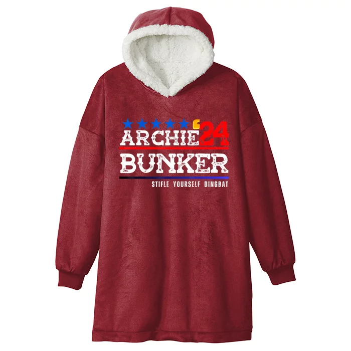 Archie Bunker 24 For President 2024 Hooded Wearable Blanket