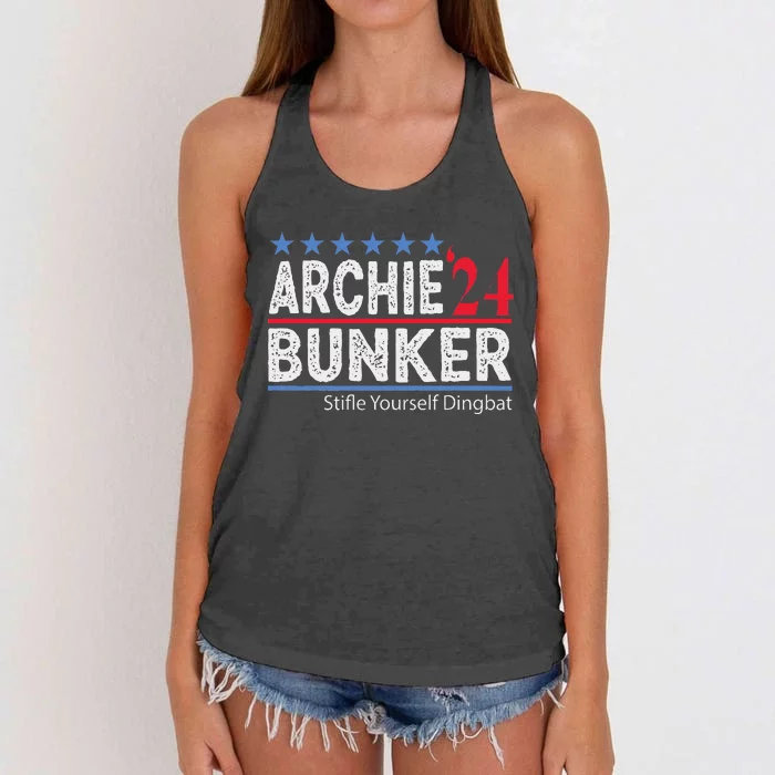 Archie Bunker 2024 Presidential Campaign Women's Knotted Racerback Tank