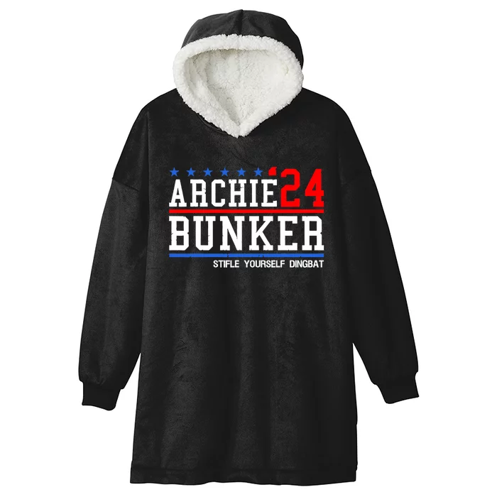 Archie Bunker 24 For President 2024 Hooded Wearable Blanket