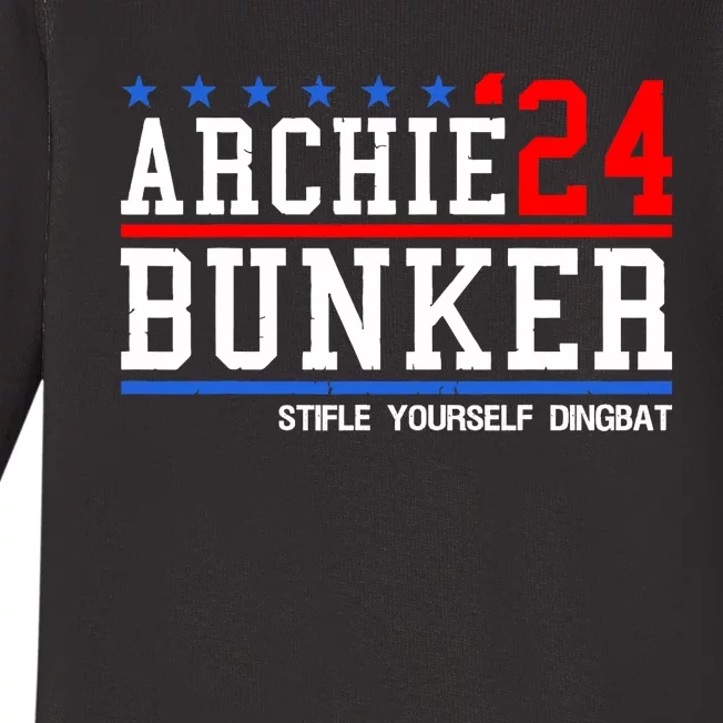 Archie Bunker 24 For President 2024 Baby Long Sleeve Bodysuit