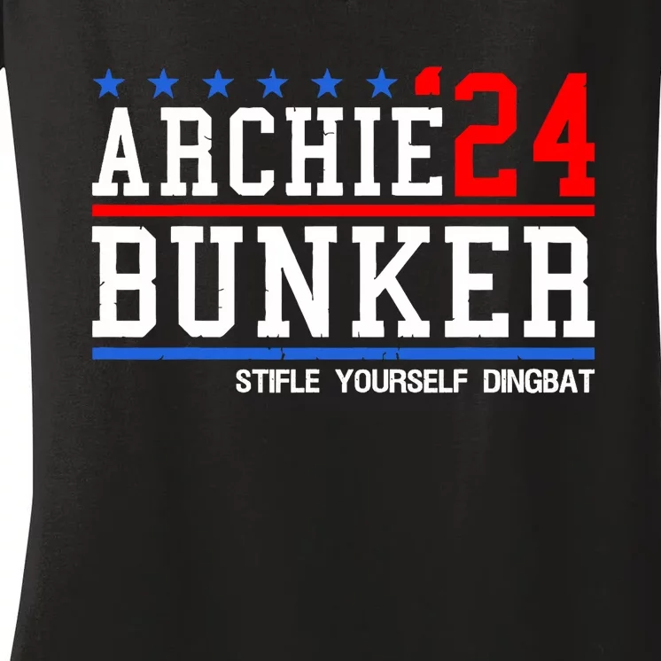 Archie Bunker 24 For President 2024 Women's V-Neck T-Shirt