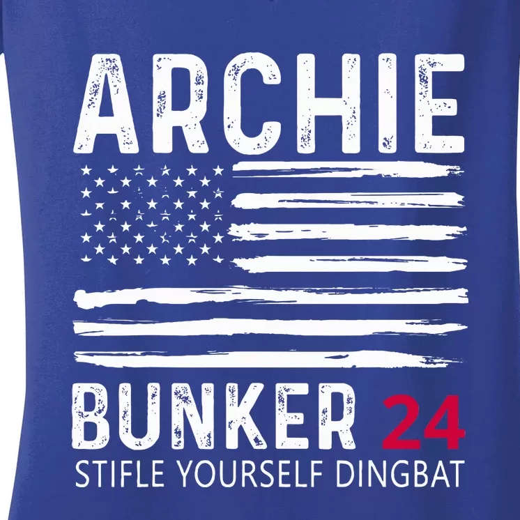 Archie Bunker 24. Stifle Yourself Dingbat Women's V-Neck T-Shirt