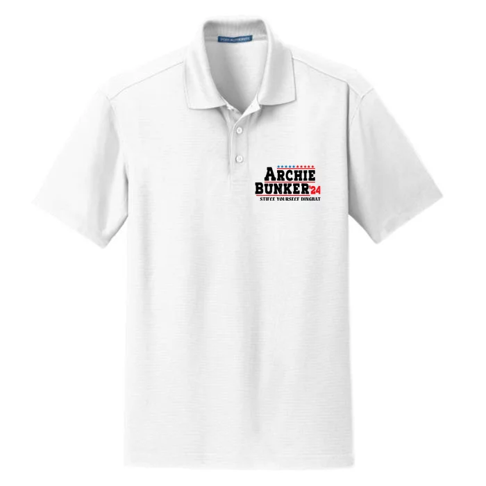 Archie Bunker 24 Stifle Yourself Dingbat Dry Zone Grid Performance Polo