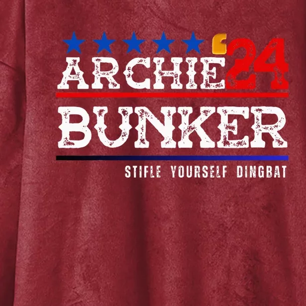 Archie Bunker 24 For President 2024 Hooded Wearable Blanket