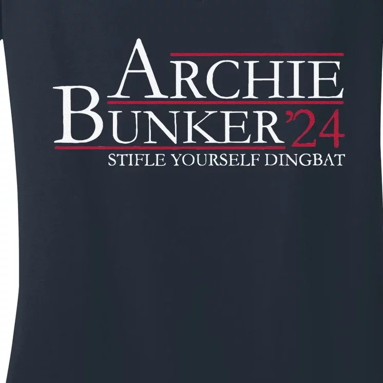 Archie Bunker 24. Stifle Yourself Dingbat Women's V-Neck T-Shirt