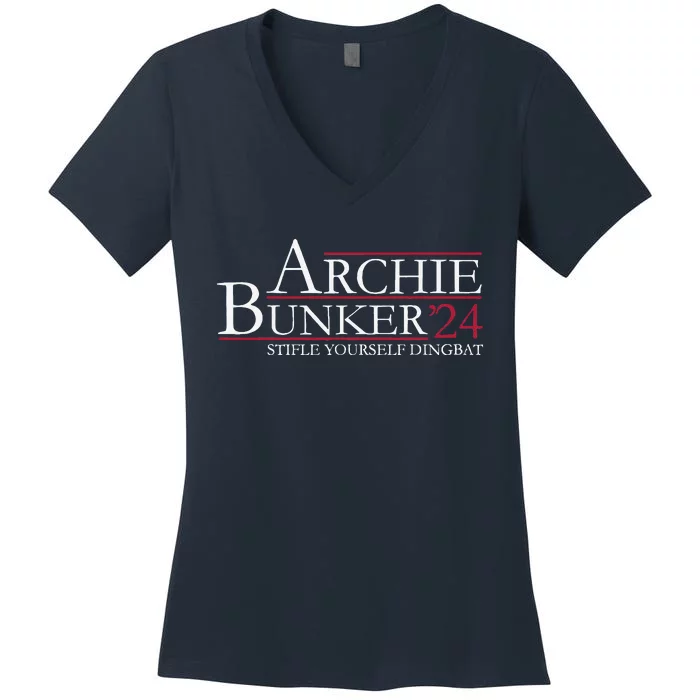 Archie Bunker 24. Stifle Yourself Dingbat Women's V-Neck T-Shirt