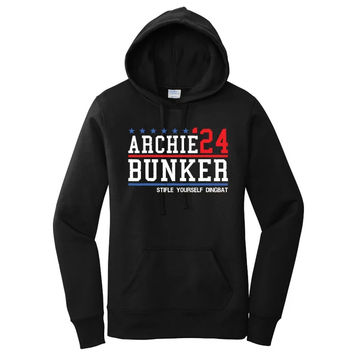 Archie Bunker 24 For President 2024 Women's Pullover Hoodie