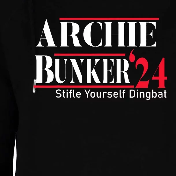 Archie Bunker 24 For President Womens Funnel Neck Pullover Hood