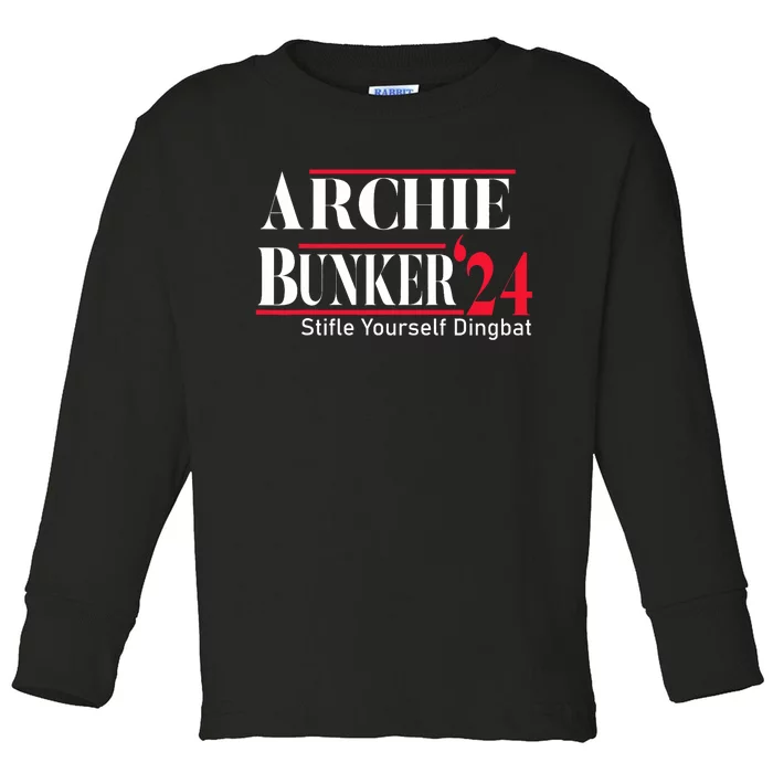 Archie Bunker 24 For President Toddler Long Sleeve Shirt