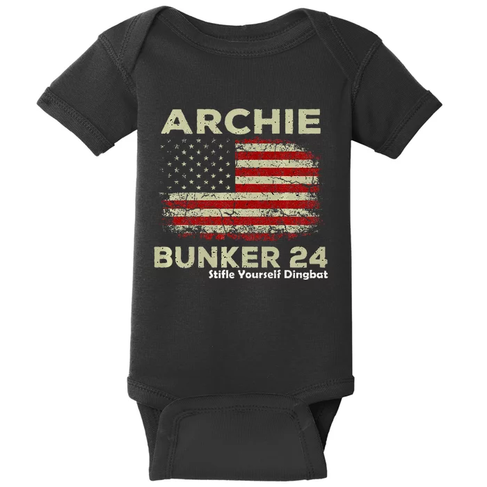 Archie Bunker 24 For President Baby Bodysuit