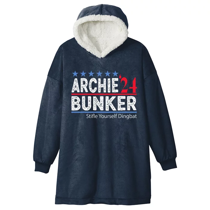 Archie Bunker 24 For President 2024 Hooded Wearable Blanket