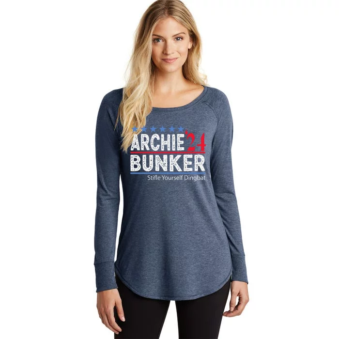 Archie Bunker 24 For President 2024 Women's Perfect Tri Tunic Long Sleeve Shirt