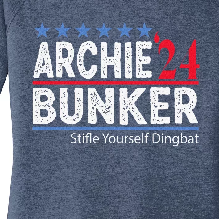 Archie Bunker 24 For President 2024 Women's Perfect Tri Tunic Long Sleeve Shirt