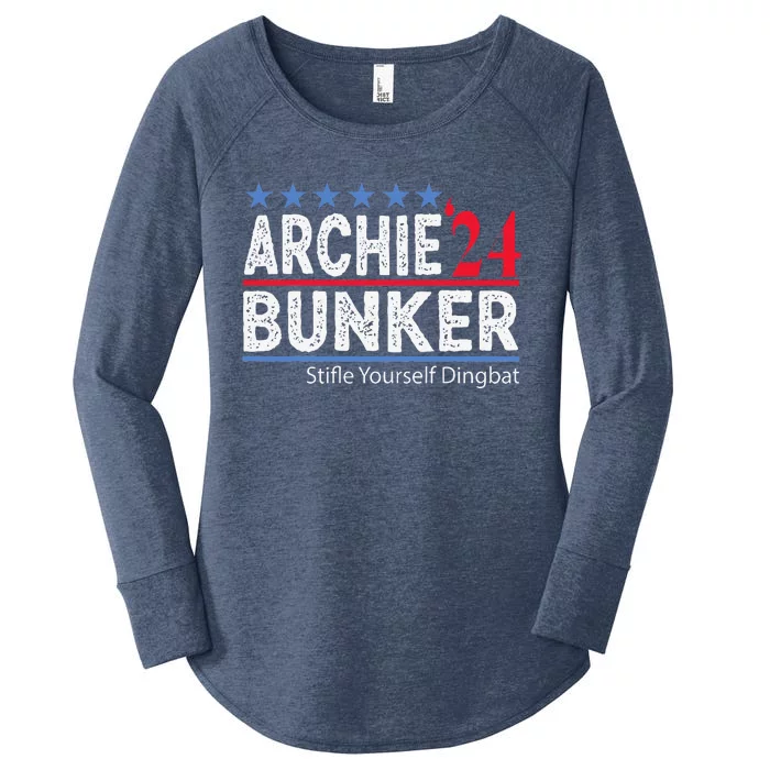 Archie Bunker 24 For President 2024 Women's Perfect Tri Tunic Long Sleeve Shirt