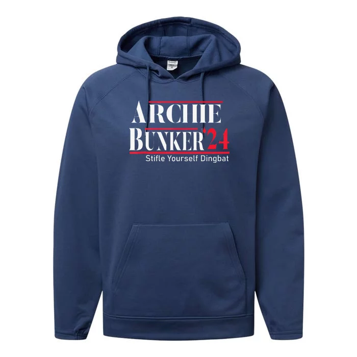 Archie Bunker 24 For President Performance Fleece Hoodie