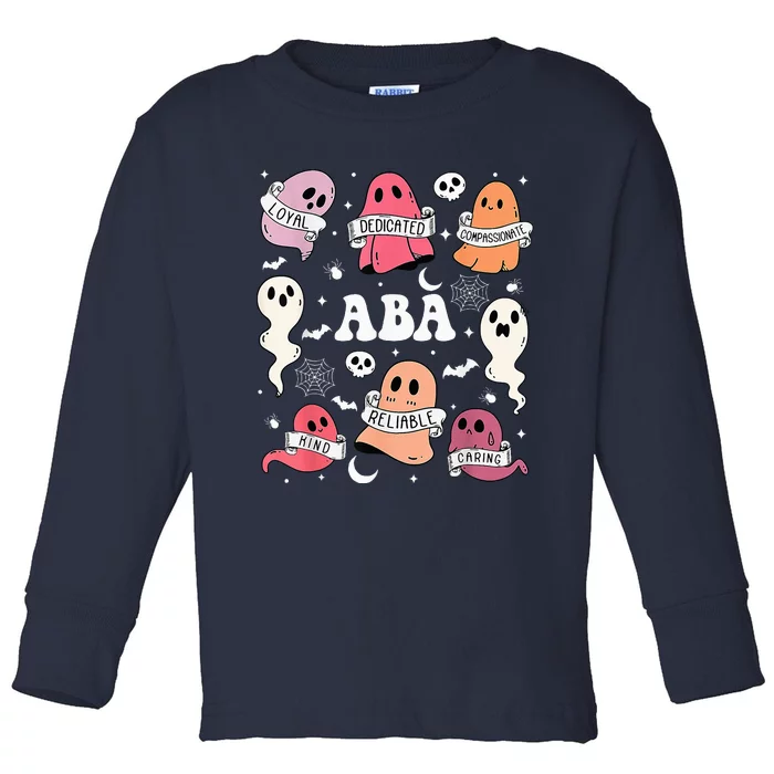 Applied Behavior Analysis ABA Halloween Spooky Cute Ghosts Toddler Long Sleeve Shirt