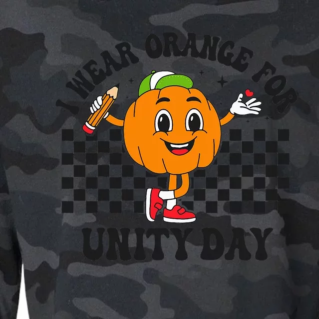 Anti Bullying Awareness Pumpkin I Wear Orange For Unity Day Cropped Pullover Crew