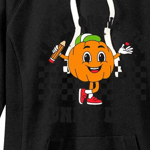 Anti Bullying Awareness Pumpkin I Wear Orange For Unity Day Women's Fleece Hoodie