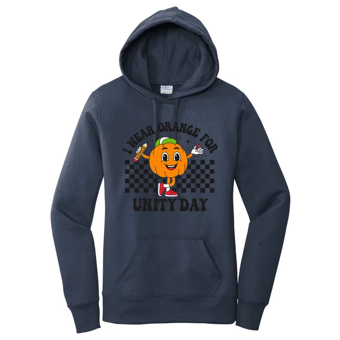 Anti Bullying Awareness Pumpkin I Wear Orange For Unity Day Women's Pullover Hoodie