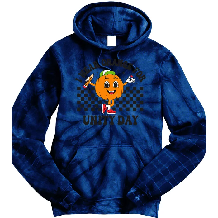 Anti Bullying Awareness Pumpkin I Wear Orange For Unity Day Tie Dye Hoodie