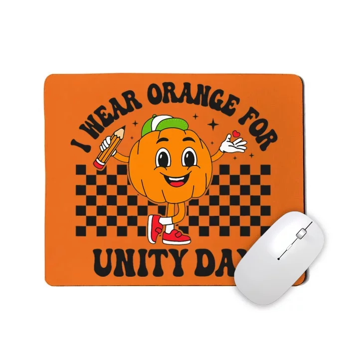 Anti Bullying Awareness Pumpkin I Wear Orange For Unity Day Mousepad