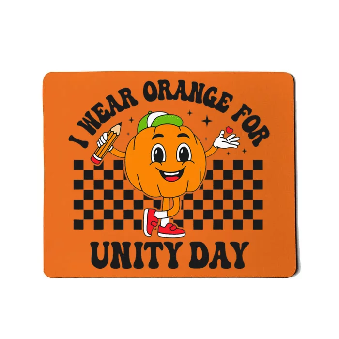 Anti Bullying Awareness Pumpkin I Wear Orange For Unity Day Mousepad