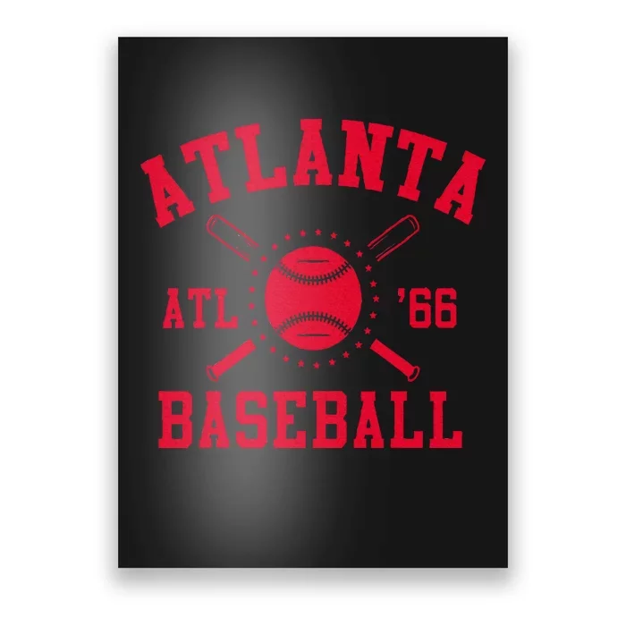 Atlanta Baseball Atl Vintage B.R.A.V.E Poster