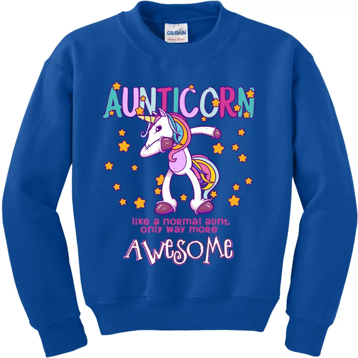 Aunticorn Best Aunt Unicorn Great Gift Kids Sweatshirt