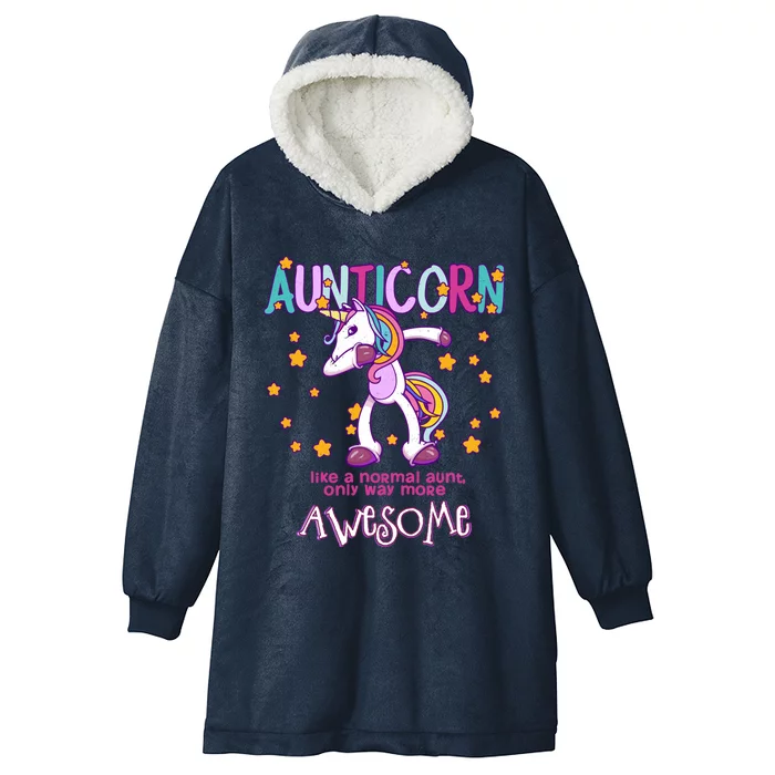 Aunticorn Best Aunt Unicorn Great Gift Hooded Wearable Blanket