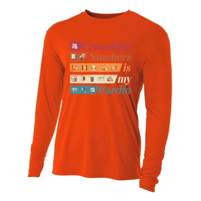 Accountant Bookkeeper Accounting Crunching Numbers Funny Cool Gift Cooling Performance Long Sleeve Crew