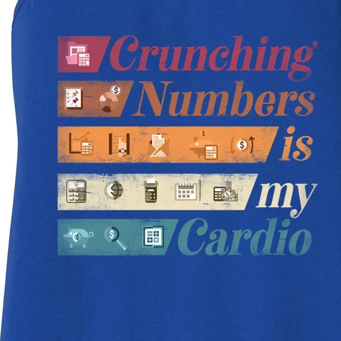 Accountant Bookkeeper Accounting Crunching Numbers Funny Cool Gift Women's Racerback Tank