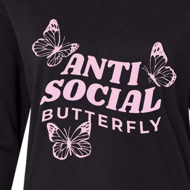 Antisocial Butterfly Anti Social Hater Anxiety Introvert Womens Cotton Relaxed Long Sleeve T-Shirt