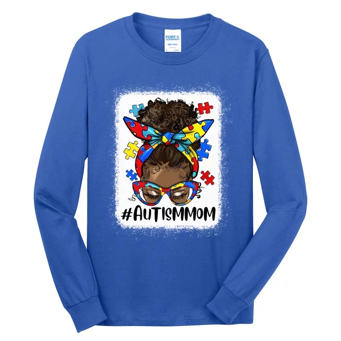 Afro Bun Autism Mom Gift Tall Long Sleeve T-Shirt