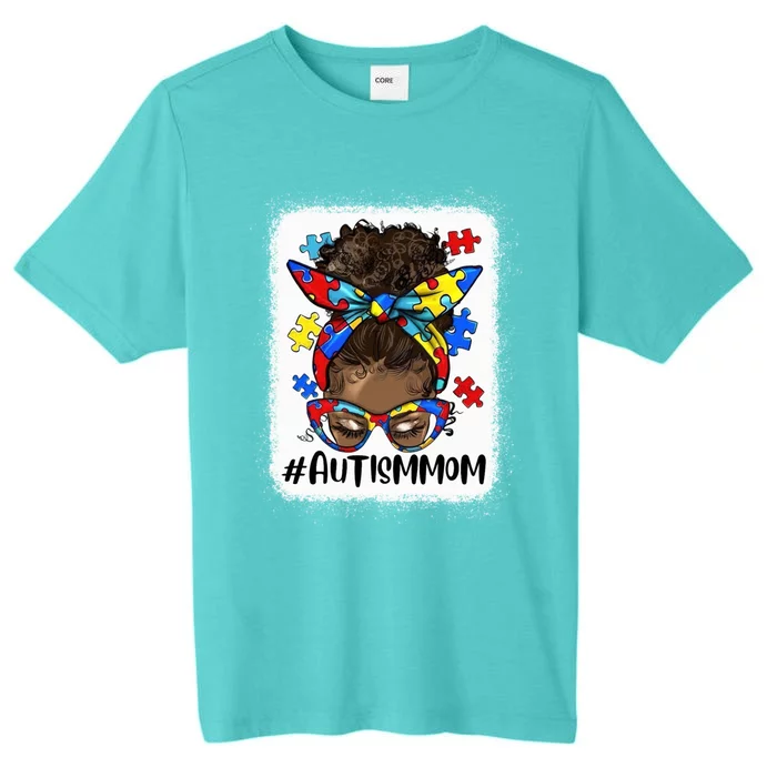 Afro Bun Autism Mom Gift ChromaSoft Performance T-Shirt