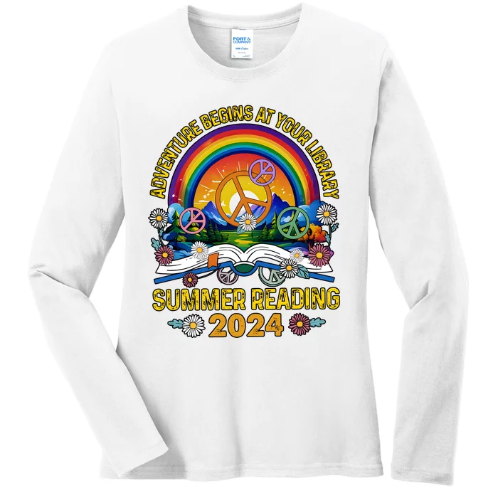 Adventure Begins At Your Library Summer Reading 2024 Ladies Long Sleeve Shirt