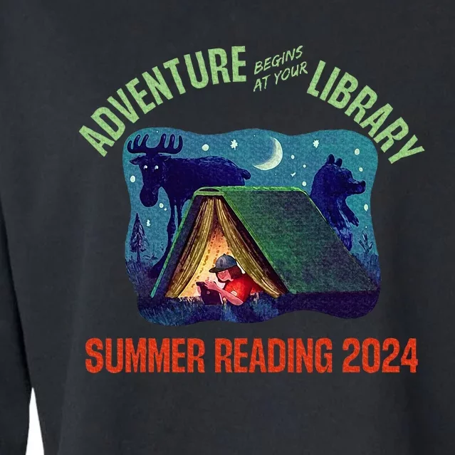 Adventure Begins At Your Library Summer Reading Program 2024 Cropped Pullover Crew