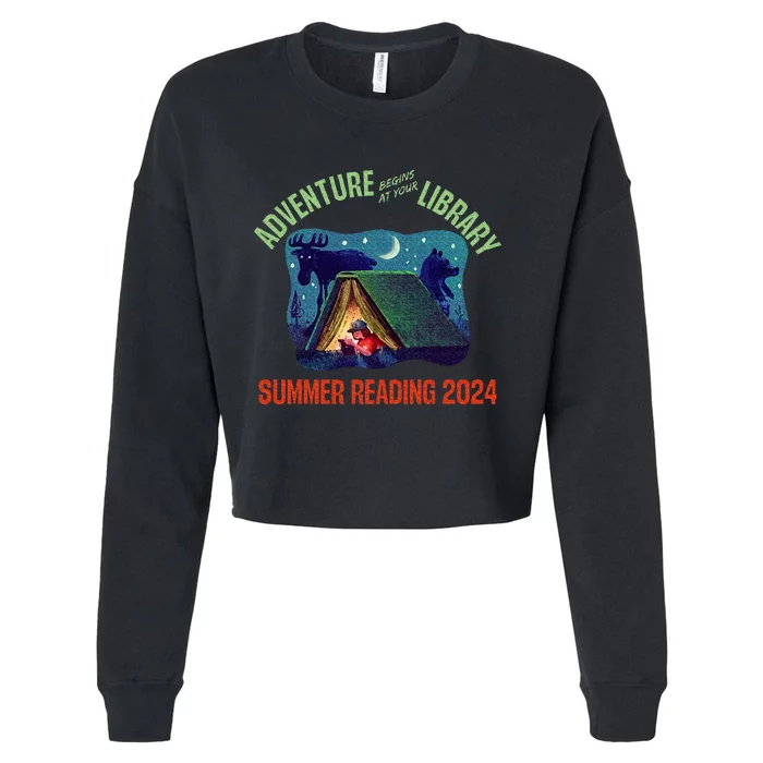 Adventure Begins At Your Library Summer Reading Program 2024 Cropped Pullover Crew