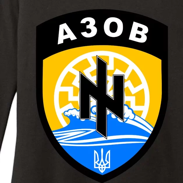 Azov Battalion A30B Shield Special Forces Ukraine Womens CVC Long Sleeve Shirt